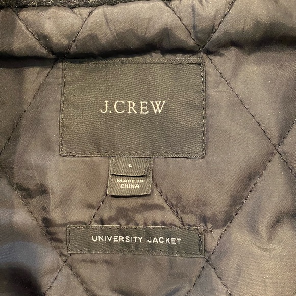 Men’s J Crew University Jacket Black 100% Wool Size Large - Picture 4 of 6